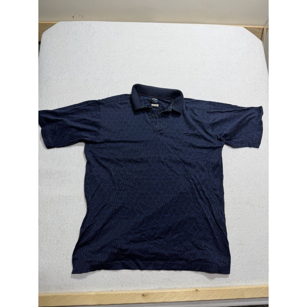 Vintage Callaway Golf Polo Shirt Navy Medium Made in Italy Mercerized Cotton